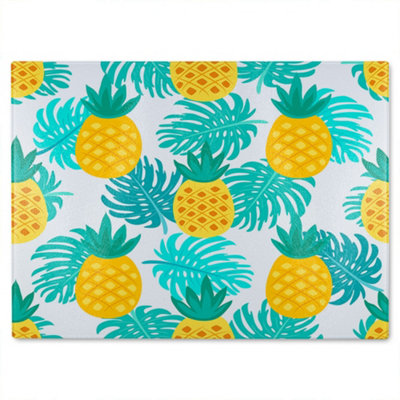 Benjamin Tate Design Pineapples Glass Chopping Boarddesigner Style from B&Q