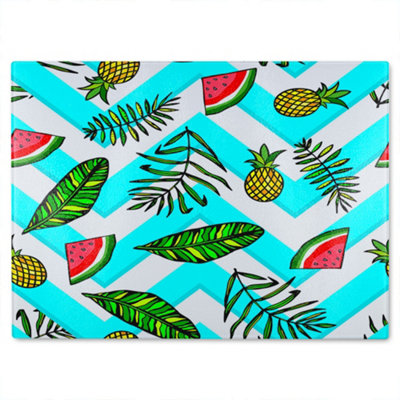 B&Q -  Pineapple & Watermelon Glass Chopping Board
