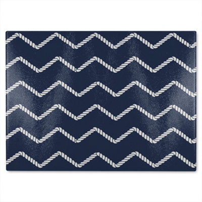Benjamin Tate Design Zig Zagged Rope Glass Chopping Board