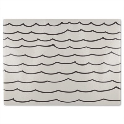 B&Q -  Wave Lines Glass Chopping Board