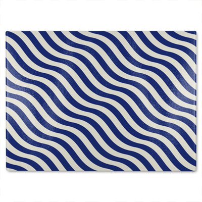 Benjamin Tate Design Wavey Lines Glass Chopping Boarddesigner Style from B&Q