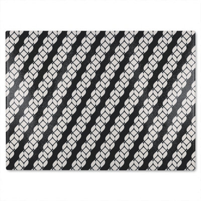 B&Q -  Striped Rope Pattern Glass Chopping Board