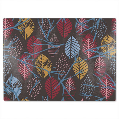 Benjamin Tate Design Prints Of Autumn Leaves Glass Chopping Boarddesigner Style from B&Q