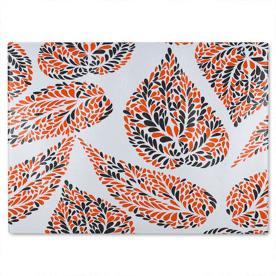 Benjamin Tate Design Leaf Droplets Glass Chopping Boarddesigner Style from B&Q