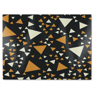 B&Q -  Triangles On Black Glass Chopping Boarddesigner Style