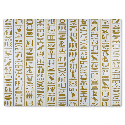 Benjamin Tate Design Acient Egyptian Heiroglyphs Glass Chopping Board from B&Q
