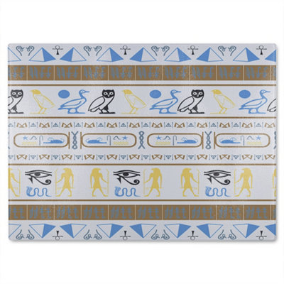 Benjamin Tate Design Heiroglyphs Glass Chopping Board