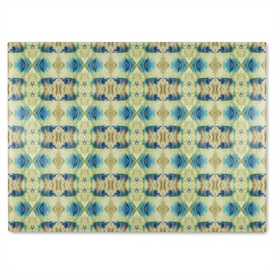 Benjamin Tate Design Psychedelic Geometric Pattern Glass Chopping Board