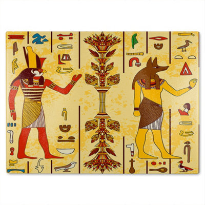 B&Q -  Egyptian Drawings Glass Chopping Boarddesigner Style