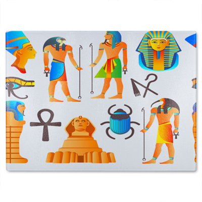 Benjamin Tate Design Egyptian Mythological Signs Glass Chopping Boarddesigner Style from B&Q