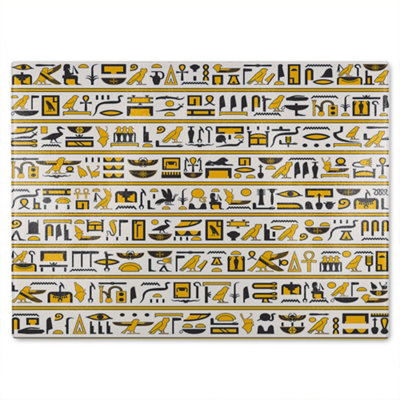 B&Q -  Ancient Egyptian Hieroglyphs Glass Chopping Board