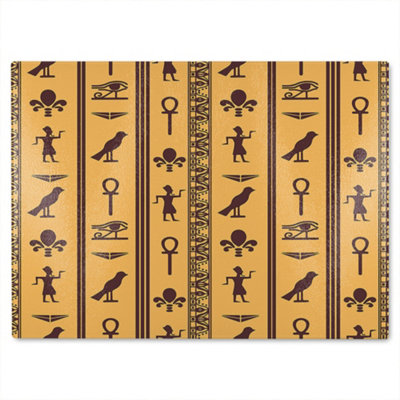 Benjamin Tate Design Eye Of Horus Pharaoh Flowers Pyramid Bird Ankh Glass Chopping Board from B&Q