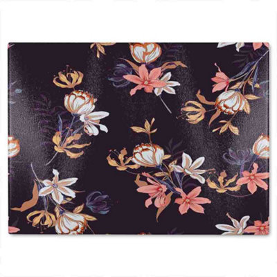 B&Q -  Blossoming Flowers Glass Chopping Boarddesigner Style