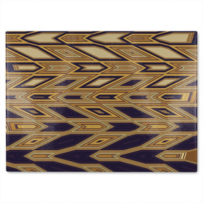 B&Q -  Geometric Tiles Glass Chopping Board