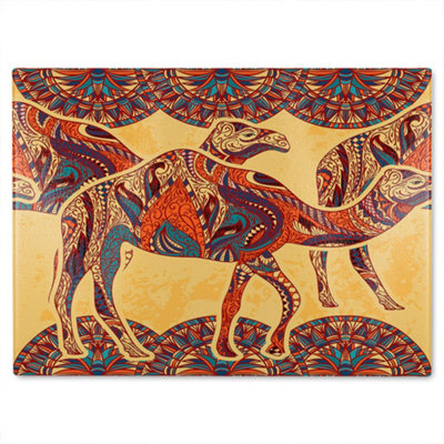 Benjamin Tate Design Camels Glass Chopping Boarddesigner Style from B&Q
