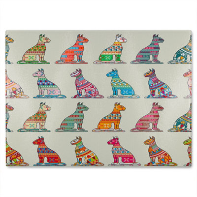 Benjamin Tate Design Egyptian Cats Glass Chopping Boarddesigner Style from B&Q