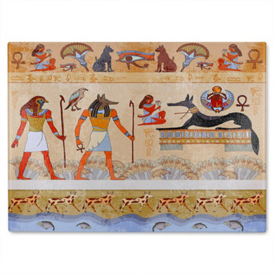 Benjamin Tate Design Egyptian Mythelogical Drawings Glass Chopping Boarddesigner Style