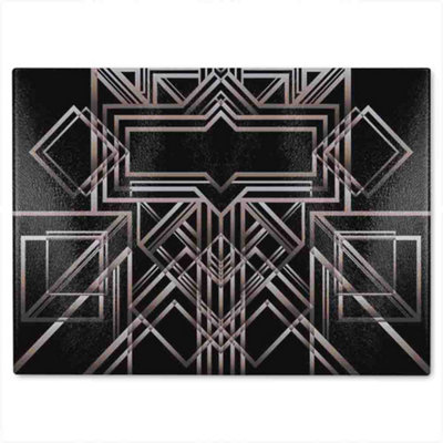 B&Q -  Geometric Art Glass Chopping Boarddesigner Style