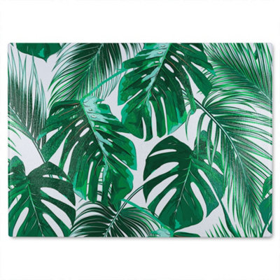 Benjamin Tate Design Palm Leaves Glass Chopping Boarddesigner Style from B&Q