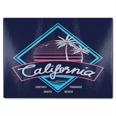 Benjamin Tate Design Neon California Glass Chopping Boarddesigner Style from B&Q