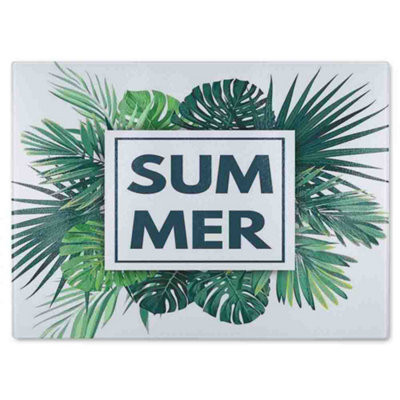 Benjamin Tate Design Botanical Summer Glass Chopping Boarddesigner Style from B&Q