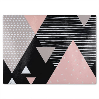 Benjamin Tate Design Triangle Geometrics Glass Chopping Board
