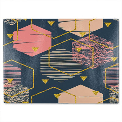 B&Q -  Hexagons Glass Chopping Boarddesigner Style