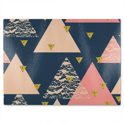 Benjamin Tate Design Triangle Pattern Glass Chopping Board