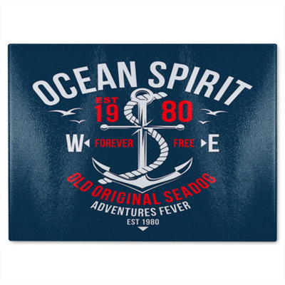 B&Q -  Ocean Spirit Glass Chopping Board