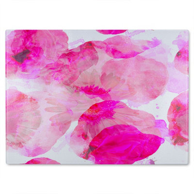 B&Q -  Andrew Lee Bo Ho In Pink Glass Chopping Board