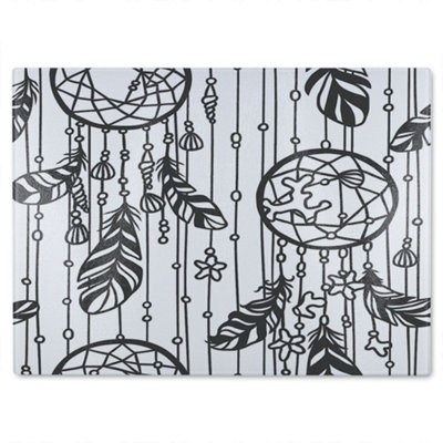 B&Q -  Black Contour Glass Chopping Board