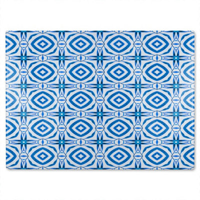 B&Q -  Blue Powerful Glass Chopping Boarddesigner Style