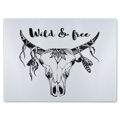 B&Q -  Boho Chic Fashion Glass Chopping Board