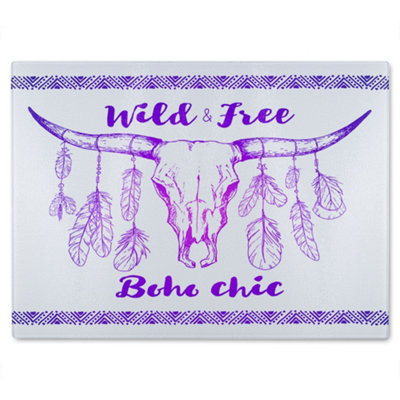 Benjamin Tate Design Boho Chic Native American Glass Chopping Boarddesigner Style from B&Q