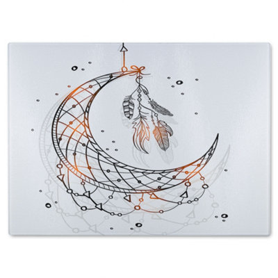 B&Q -  Dream Catcher With Crescent Moon Glass Chopping Board