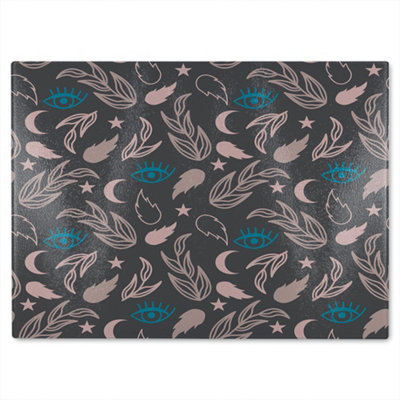 Benjamin Tate Design Floral Magic Eyes Glass Chopping Board