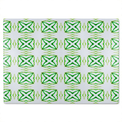 B&Q -  Green Extraordinary Boho Chic Summer Design Glass Chopping Boarddesigner Style