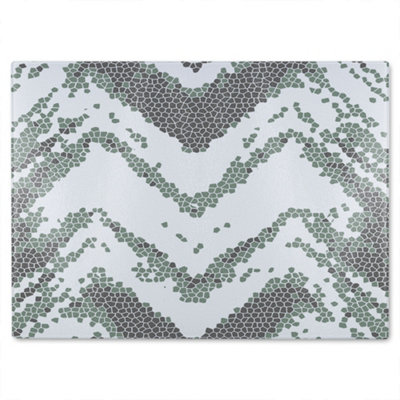 Benjamin Tate Design Grunge Lines Glass Chopping Board