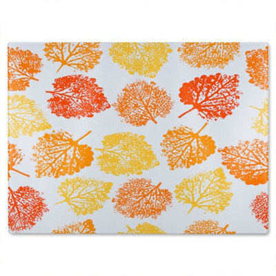B&Q -  Hand Drawn Boho Spring Glass Chopping Board