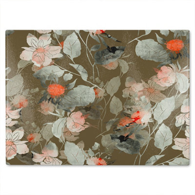 Benjamin Tate Design Imprint Fantastic Paint Bouquet Glass Chopping Boarddesigner Style from B&Q