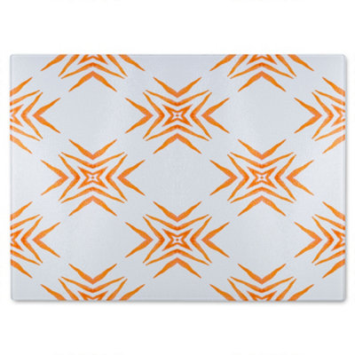 Benjamin Tate Design Orange Ravishing Boho Chic Glass Chopping Boarddesigner Style from B&Q