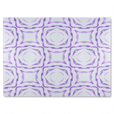 B&Q -  Purple Brilliant Boho Glass Chopping Board