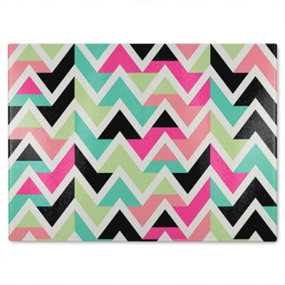 B&Q -  Summer Hipster Boho Chic Glass Chopping Board