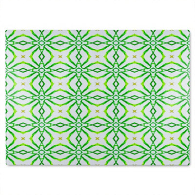 B&Q -  Swimwear Fabric Green Alluring Boho Chic Glass Chopping Board