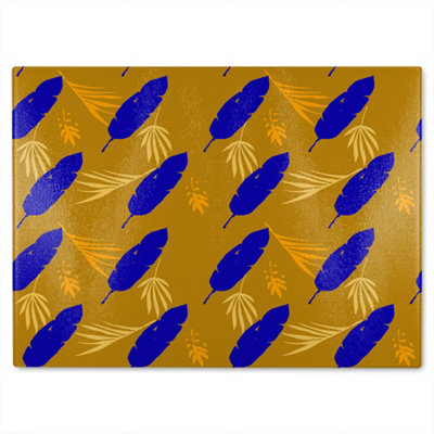B&Q -  Trendy Tropical Glass Chopping Board