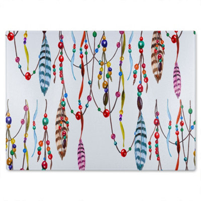 B&Q -  Ribbon & Bead Glass Chopping Boarddesigner Style