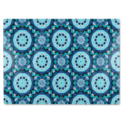 B&Q -  Boho Magic Symbol Glass Chopping Board