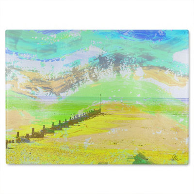 B&Q -  Yellow Beach Glass Chopping Boarddesigner Style