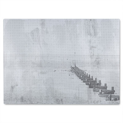 B&Q -  Beach Front Glass Chopping Board