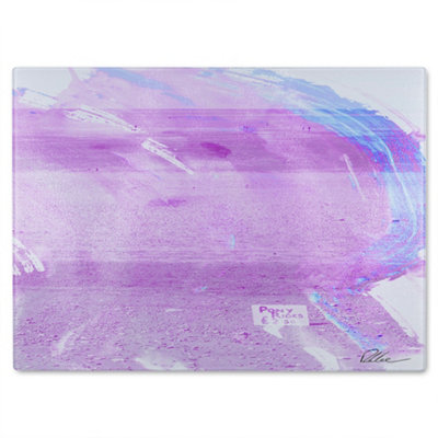 B&Q -  Pink Pony Ride Glass Chopping Board